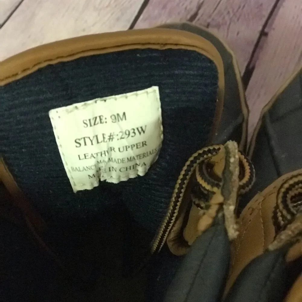 Men's Totes Duck Boot Navy Blue with Leather Upper Waterproof Lug Sole Size 9